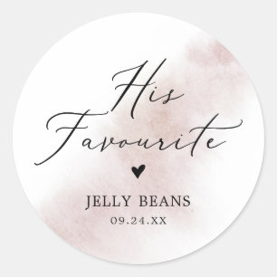 Sticker Rond Aquarelle Laver Brouiller Sa Faveur Mariage Favori