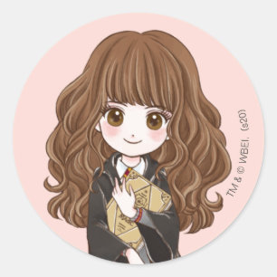 Sticker Rond Aquarelle magique Hermione Granger