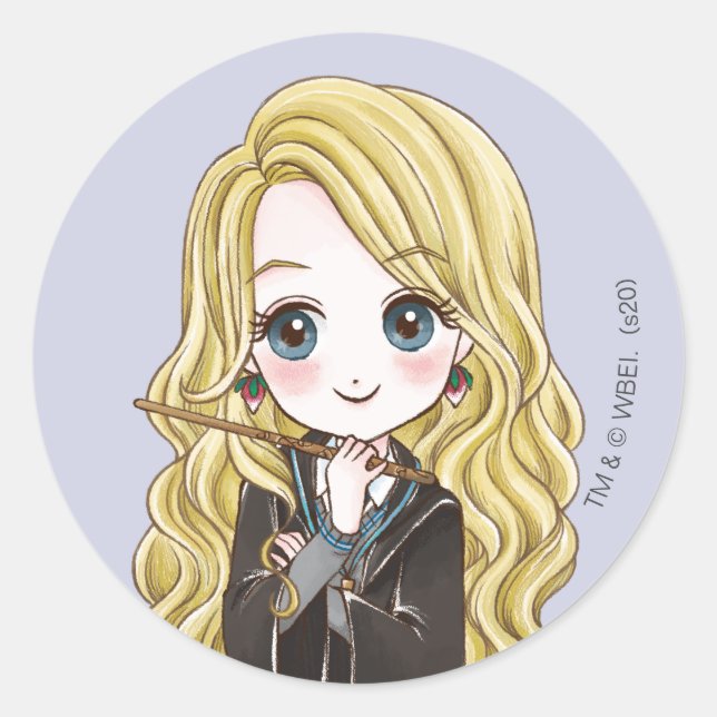 Sticker Rond Aquarelle Magique Luna Lovegood (Devant)