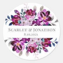 Aquarelle marine et Mariage floral pourpre