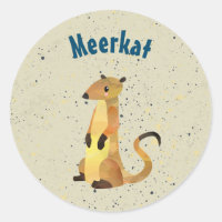 Aquarelle Meerkat sur un Arrière - plan beige