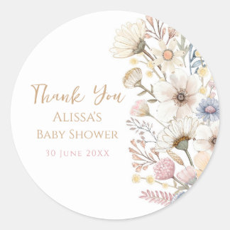 Sticker Rond Aquarelle Merci Floral