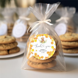 Sticker Rond Aquarelle miel ours merci