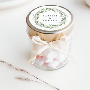 Sticker Rond Aquarelle moderne olivier branche mariage