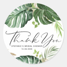 Aquarelle Monstera Fête des mariées d'été Merci