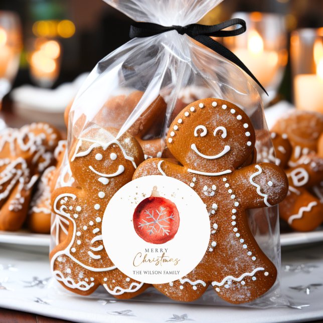 Sticker Rond Aquarelle Noël d'hiver (Créateur téléchargé)