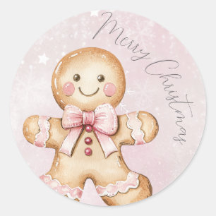 Sticker Rond aquarelle Noël Gingpain d'anniversaire