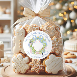 Sticker Rond Aquarelle Nutcracker Wreath Cadeau