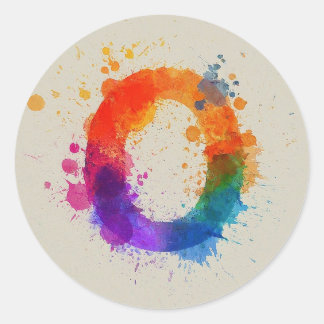 Sticker Rond Aquarelle O