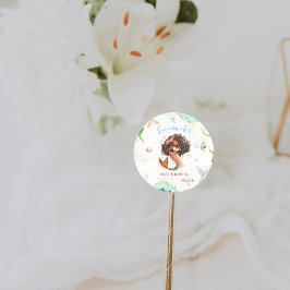 Sticker Rond Aquarelle Parties scintillant Sirène Anniversaire