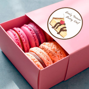 Sticker Rond Aquarelle Pâte au gâteau au fromage