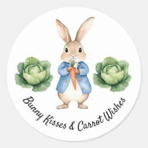 Sticker Rond Aquarelle Peter Rabbit Garden Baby shower de chou