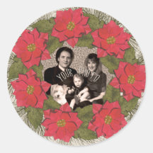 Aquarelle photo personnalisée Poinsettia Wreath