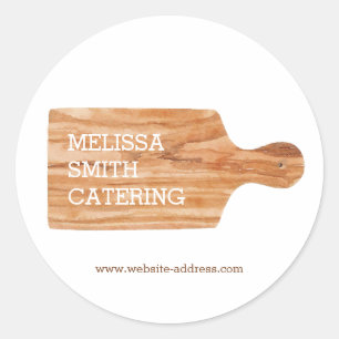 Sticker Rond Aquarelle Planche à découper Catering Chef Logo