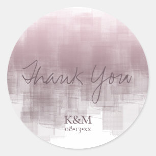 Sticker Rond Aquarelle Réflexions Merci Mauve ID774