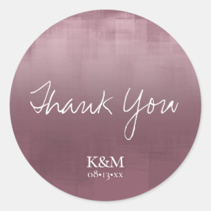 Sticker Rond Aquarelle Réflexions Merci Mauve ID774