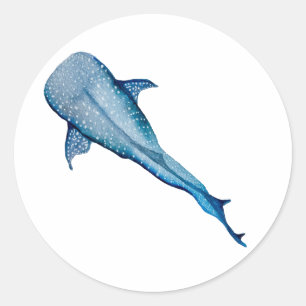 Sticker Rond Aquarelle requin