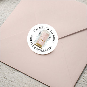 Sticker Rond Aquarelle rose Porte avant Référentiel immobilier