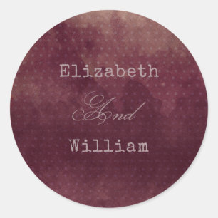 Sticker Rond Aquarelle rouge Bourgogne Mariage de automne Vinta