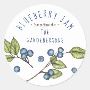 Sticker Rond Aquarelle rustique Blueberry Jam Classic Round Sti