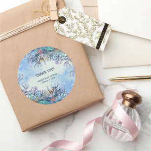 Sticker Rond Aquarelle sous le Baby shower Sea Wonder