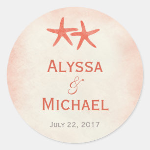 Sticker Rond Aquarelle Starfish Favoriser Sticker/Enveloppe Sce