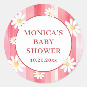 Sticker Rond Aquarelle tendance Meadow Floral Baby shower