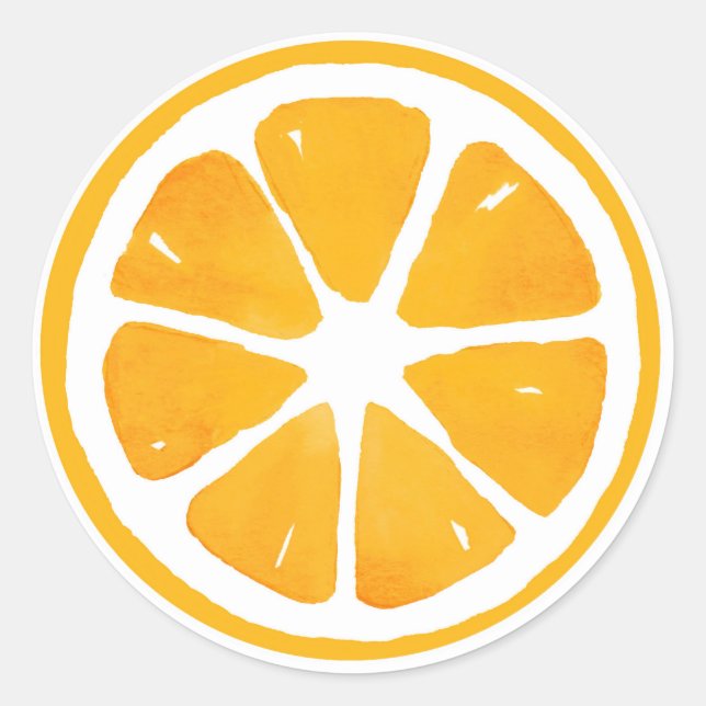 Sticker Rond Aquarelle tranche orange (Devant)