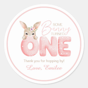 Sticker Rond Aquarelle Un lapin est une fête d'anniversaire en