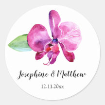 Aquarelle violet orchidée Mariage floral