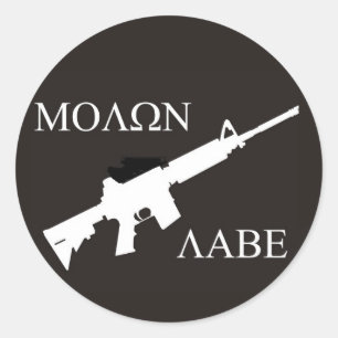 Sticker Rond AR-15 Molon Labe