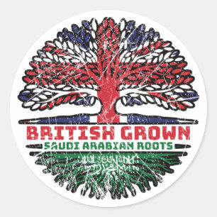 Sticker Rond Arabie Saoudite Royaume-Uni Royaume-Uni Royaume-Un