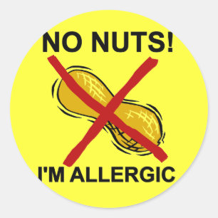 Sticker Rond Arachide NO Nuts Je suis Allergique