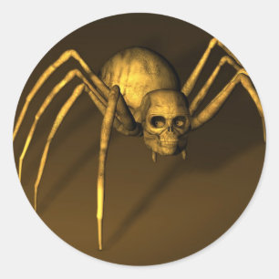 Sticker Rond Araignée Crâne