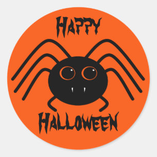 Sticker Rond Araignée d'Halloween simple