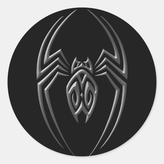 Sticker Rond Araignée en fer foncé (Devant)