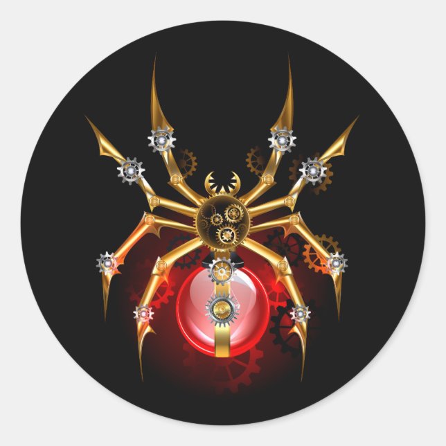 Sticker Rond Araignée en vapeur noire (Devant)