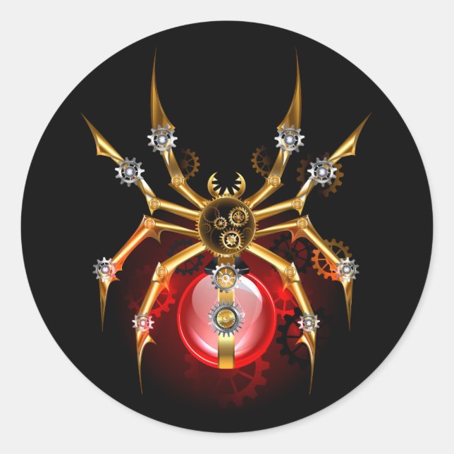 Sticker Rond Araignée en vapeur noire (Devant)