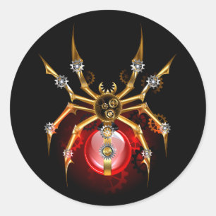 Sticker Rond Araignée en vapeur noire