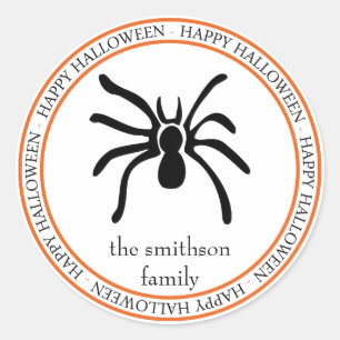 Sticker Rond Araignée heureuse de tarentule de Halloween