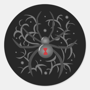 Sticker Rond Araignée noire