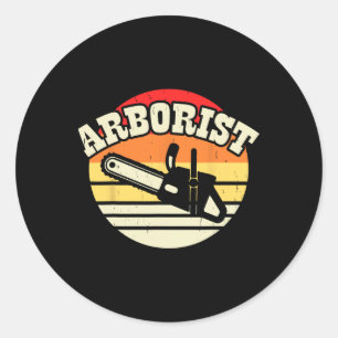 Sticker Rond Arboriculteur Bûcheron Grimpeur d'arbres Coupeur E