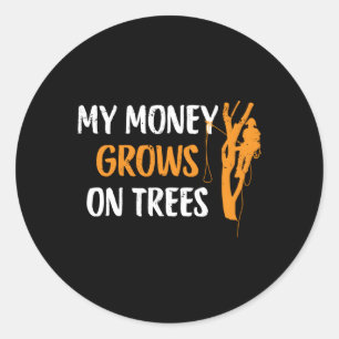 Sticker Rond Arboriste Arbre Grimpper bûcheron pour