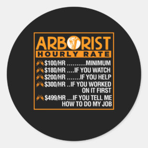 Sticker Rond Arboriste Horaire Note Arboriste