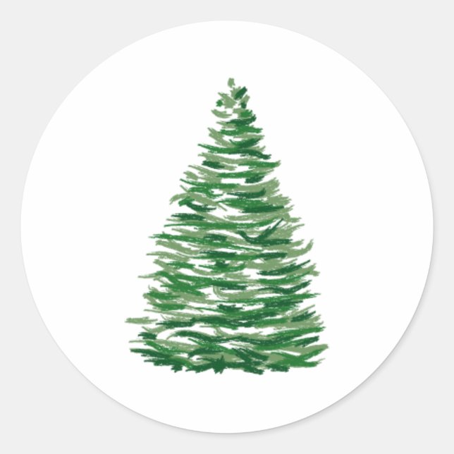 Sticker Rond Arbre à feuillage persistant (Devant)