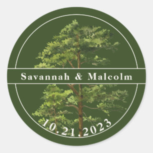 Sticker Rond Arbre à feuillage persistant   Nature Mariage Pers