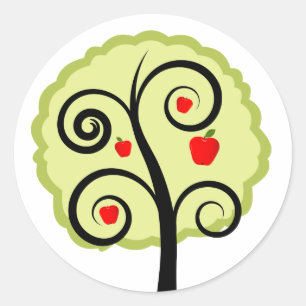 Sticker Rond Arbre Apple