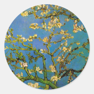 Sticker Rond Arbre aux amandes en fleurs par Vincent van Gogh
