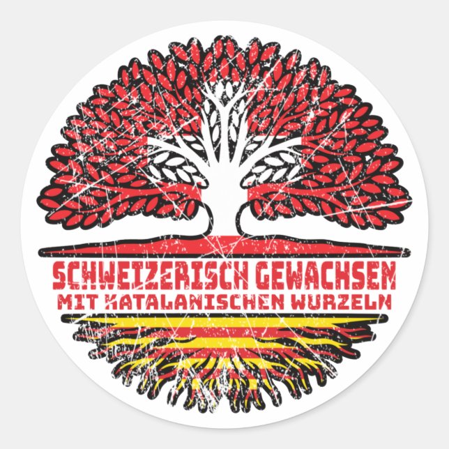 Sticker Rond Arbre catalan suisse (Devant)