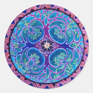 Sticker Rond Arbre croissant d'autocollant de mandala de la vie